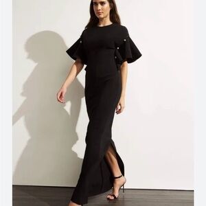 Sachin & Babi Agatha Ruffle Sleeve Gown
